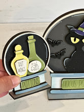 Load image into Gallery viewer, Black Cat Snow Globe Interchangeable File SVG, TINY Glowforge, Pumpkin Fall Witch Halloween, Trick Or Treat, Tiered Tray LuckyHeartDesignsCo