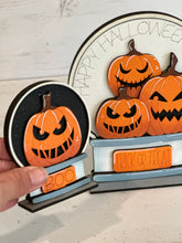 Load image into Gallery viewer, Jack-o-Lantern Snow Globe Interchangeable File SVG, TINY Glowforge, Pumpkin Fall, Halloween, Trick Or Treat, Tiered Tray LuckyHeartDesignsCo
