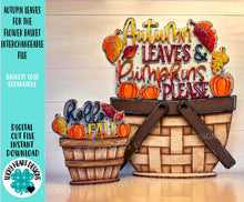 Load image into Gallery viewer, Autumn Leaves For The Flower Basket Interchangeable File SVG, TINY Pumpkins, Leaf, Fall Farm Tiered Tray, Glowforge, LuckyHeartDesignsCo