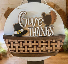 Load image into Gallery viewer, Patterned Door Hanger For The Flower Basket Interchangeable File SVG, Christmas Fall Spring Seasonal Holiday, Glowforge, LuckyHeartDesignsCo