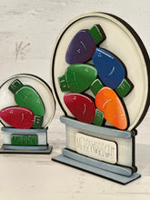 Load image into Gallery viewer, Christmas Lights Snow Globe Interchangeable File SVG, TINY, Ornament, Glowforge, Santa, Tiered Tray LuckyHeartDesignsCo