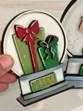 Load image into Gallery viewer, Christmas Elf Snow Globe Interchangeable File SVG, TINY, Presents, Glowforge, Santa, Tiered Tray LuckyHeartDesignsCo