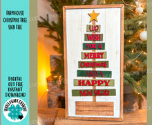 Load image into Gallery viewer, Farmhouse Christmas Tree Sign File SVG, Glowforge, Pallet, Personalized, New Year, LuckyHeartDesignsCo