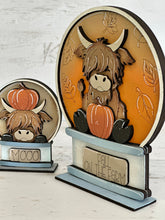 Load image into Gallery viewer, Highland Fall Snow Globe Interchangeable File SVG, TINY Glowforge, Farm, Pumpkin, Leaf, Leaves, LuckyHeartDesignsCo