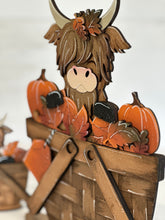 Load image into Gallery viewer, Highland Fall For The Flower Basket Interchangeable File SVG, TINY Leaves Leaf Pumpkin Cow Farm, Tiered Tray, Glowforge, LuckyHeartDesignsCo
