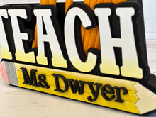 Load image into Gallery viewer, Teach Pencil Box File SVG, Glowforge School, Apple, Gift, Teacher, LuckyHeartDesignsCo