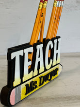 Load image into Gallery viewer, Teach Pencil Box File SVG, Glowforge School, Apple, Gift, Teacher, LuckyHeartDesignsCo