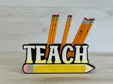 Load image into Gallery viewer, Teach Pencil Box File SVG, Glowforge School, Apple, Gift, Teacher, LuckyHeartDesignsCo