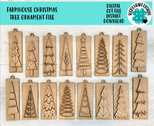 Load image into Gallery viewer, Farmhouse Christmas Tree Rectangle Ornament File SVG, Holiday Glowforge, LuckyHeartDesignsCo