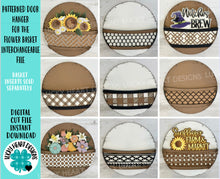 Load image into Gallery viewer, Patterned Door Hanger For The Flower Basket Interchangeable File SVG, Christmas Fall Spring Seasonal Holiday, Glowforge, LuckyHeartDesignsCo