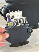 Load image into Gallery viewer, Witches Cauldron For The Flower Basket Interchangeable File SVG, TINY Halloween, Bat, Potion, Pumpkin, Glowforge, LuckyHeartDesignsCo