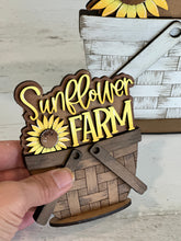 Load image into Gallery viewer, Sunflower Farm For The Flower Basket Interchangeable File SVG, TINY Flower, Floral, Summer, Fall Tiered Tray, Glowforge, LuckyHeartDesignsCo
