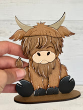 Load image into Gallery viewer, Small Highland Cow Animal Hats Interchangeable File SVG, Seasonal, Holiday, Christmas, Fall, Farm Tiered Tray Glowforge, LuckyHeartDesignsCo