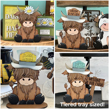 Load image into Gallery viewer, Small Highland Cow Animal Hats Interchangeable File SVG, Seasonal, Holiday, Christmas, Fall, Farm Tiered Tray Glowforge, LuckyHeartDesignsCo