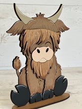 Load image into Gallery viewer, New Highland Cow Animal Hats Interchangeable MINI File SVG, Seasonal Leaning sign, Holiday, Farm Tiered Tray Glowforge, LuckyHeartDesignsCo