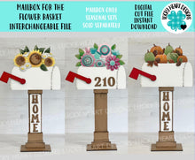 Load image into Gallery viewer, Mailbox For The Flower Basket Interchangeable File SVG, Glowforge, Seasonal, Holiday Shapes, Spring, Bird house, LuckyHeartDesignsCo