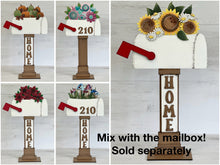 Load image into Gallery viewer, Mailbox Seasonal Sign Set Flower Basket Interchangeable File SVG, Glowforge, Seasonal, Holiday Shapes, Spring, LuckyHeartDesignsCo