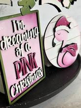 Load image into Gallery viewer, Flamingo Christmas Tiered Tray File SVG, Glowforge, Tropical, Santa, Palm Tree, LuckyHeartDesignsCo