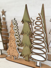 Load image into Gallery viewer, Farmhouse Christmas Tree Standing File SVG, Christmas mantle decor, Centerpiece, glowforge, LuckyHeartDesignsCo