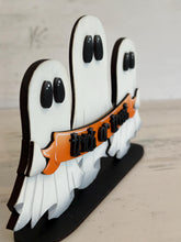 Load image into Gallery viewer, Ghost Trick or Treat Standing Halloween File SVG, Pumpkin, Witch, Jack-o-lantern, Tiered Tray Glowforge, LuckyHeartDesignsCo