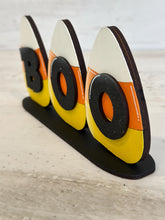 Load image into Gallery viewer, Standing Boo Candy Corn Halloween File SVG, Pumpkin, Witch, Trick or Treat, Tiered Tray Glowforge, LuckyHeartDesignsCo