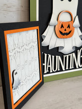 Load image into Gallery viewer, Halloween Ghost Sign Trio File SVG, Trick or Treat, BOO, Pumpkin, Witch, Jack-o-lantern, Tiered Tray Glowforge, LuckyHeartDesignsCo