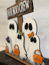 Load image into Gallery viewer, Our Boo Crew Family Ghost Standing File SVG, Halloween, Trick or Treat Pumpkin, Jack-o-lantern, Tiered Tray Glowforge, LuckyHeartDesignsCo