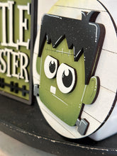 Load image into Gallery viewer, Frankenstein Halloween Quick and Easy Tiered Tray File SVG, Monster, Pumpkin, Jackolantern, Glowforge Tier Tray, LuckyHeartDesignsCO