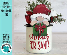 Load image into Gallery viewer, Gnome Christmas Mug Hugger File SVG, Glowforge Tiered Tray, Tray Decor, Holiday, Santa, LuckyHeartDesignsCo