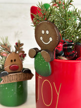 Load image into Gallery viewer, Gingerbread Man Reindeer Christmas Mug Hugger File SVG, Glowforge Tiered Tray, Tray Decor, Holiday, Topper, LuckyHeartDesignsCo