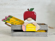 Load image into Gallery viewer, Gnome Teacher School Mug Hugger File SVG, Glowforge Tiered Tray, Tray Decor, Pencil, Apple, Gift, Topper, LuckyHeartDesignsCo