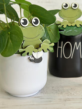 Load image into Gallery viewer, Frog Mug Hugger File SVG, Glowforge Tiered Tray, Tray Decor, Spring, Plant Hugger, Gift, Topper, LuckyHeartDesignsCo