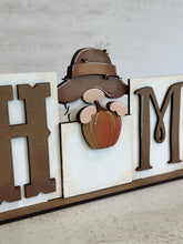 Load image into Gallery viewer, Block Letter Home Mug Hugger Display Board File SVG, Glowforge, Tray Decor, Holiday, Mug Topper, Plant Hugger, LuckyHeartDesignsCo