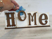 Load image into Gallery viewer, Block Letter Home Mug Hugger Display Board File SVG, Glowforge, Tray Decor, Holiday, Mug Topper, Plant Hugger, LuckyHeartDesignsCo