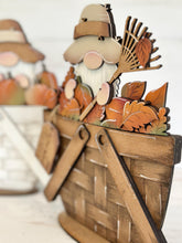Load image into Gallery viewer, Gnome Fall Pumpkin Leaves For The Flower Basket Interchangeable File SVG, Fall Tiered Tray, Glowforge, LuckyHeartDesignsCo