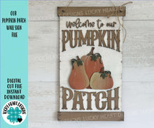 Load image into Gallery viewer, Our Pumpkin Patch Wall Sign File SVG, Glowforge, Farmhouse, Fall, Gourd, LuckyheartDesignsCo