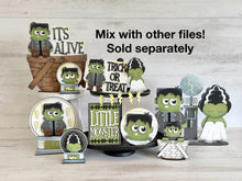 Load image into Gallery viewer, Frankenstein Halloween Snow Globe Interchangeable File SVG, TINY Glowforge, Monster, Fall, Trick Or Treat, Tiered Tray LuckyHeartDesignsCo
