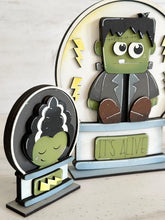 Load image into Gallery viewer, Frankenstein Halloween Snow Globe Interchangeable File SVG, TINY Glowforge, Monster, Fall, Trick Or Treat, Tiered Tray LuckyHeartDesignsCo