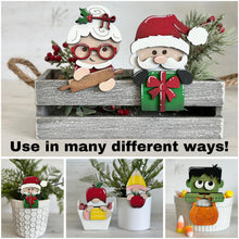 Load image into Gallery viewer, Reindeer Merry Christmas Mug Hugger File SVG, Glowforge Tiered Tray, Tray Decor, Holiday, Topper, LuckyHeartDesignsCo