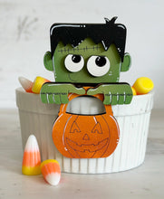 Load image into Gallery viewer, Frankenstein Halloween Mug Hugger File SVG, Glowforge, Tiered Tray, Tray Decor, Topper, Holiday Pumpkin, Trick or Treat LuckyHeartDesignsCo