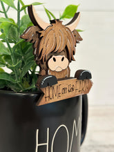 Load image into Gallery viewer, Highland Cow Mug Hugger File SVG, Glowforge, Tiered Tray, Tray Decor, Topper, Farm, Farmhouse, LuckyHeartDesignsCo