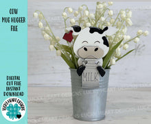 Load image into Gallery viewer, Dairy Cow Mug Hugger File SVG, Glowforge, Tiered Tray, Tray Decor, Plant, Topper, Farm, Farmhouse, LuckyHeartDesignsCo