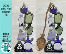 Load image into Gallery viewer, Stacking Witches Potions Halloween File SVG, Tier Tray, Trick or Treat, Glowforge Laser, LuckyHeartDesignsCo