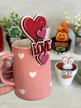 Load image into Gallery viewer, Seasonal Set Mug Hugger File SVG, Glowforge Tiered Tray, Tray Decor, Christmas, Fall, Halloween, Spring Holiday, Topper, LuckyHeartDesignsCo