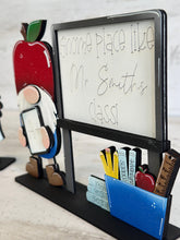 Load image into Gallery viewer, Teacher School Gnomes Tiered Tray File SVG, Glowforge, Classroom, Teacher Gift, Personalized, LuckyHeartDesignsCo