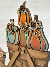Load image into Gallery viewer, Chunky Floral Pumpkin For The Flower Basket Interchangeable File SVG, TINY, Fall Tiered Tray, Glowforge, LuckyHeartDesignsCo