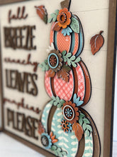 Load image into Gallery viewer, Fall Breeze Chunky Floral Pumpkin Sign File SVG, Glowforge, Flower, Farmhouse, Fall, Gourd, LuckyheartDesignsCo