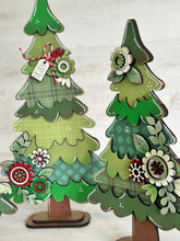 Load image into Gallery viewer, Chunky Floral Christmas Standing Tree File SVG, Flower Christmas mantle decor, Centerpiece, glowforge, LuckyHeartDesignsCo