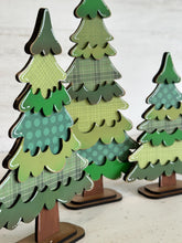 Load image into Gallery viewer, Chunky Floral Christmas Standing Tree File SVG, Flower Christmas mantle decor, Centerpiece, glowforge, LuckyHeartDesignsCo