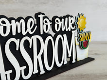 Load image into Gallery viewer, Our Classroom Holder Mug Hugger File SVG, Glowforge, Tray Decor, School, Interchangeable, Holiday, Mug Topper, Plant, LuckyHeartDesignsCo